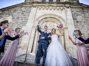 sortie des mariés à l'église